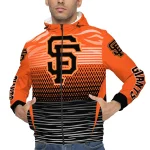 personalized san francisco giants pattern layers orange windbreaker jacket best selling