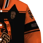 personalized san francisco giants reaper hands orange black varsity jacket best selling