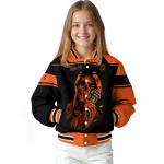personalized san francisco giants reaper hands orange black varsity jacket best selling