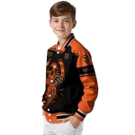 personalized san francisco giants reaper hands orange black varsity jacket best selling