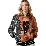 personalized san francisco giants skull cluster orange varsity jacket best selling
