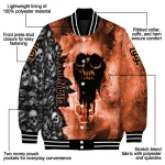 personalized san francisco giants skull cluster orange varsity jacket best selling