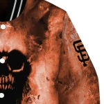 personalized san francisco giants skull cluster orange varsity jacket best selling