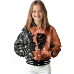 personalized san francisco giants skull cluster orange varsity jacket best selling
