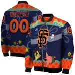 personalized san francisco giants spongebob playtime orange blue bomber jacket best selling
