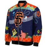 personalized san francisco giants spongebob playtime orange blue bomber jacket best selling