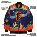 personalized san francisco giants spongebob playtime orange blue bomber jacket best selling