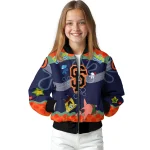 personalized san francisco giants spongebob playtime orange blue bomber jacket best selling