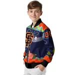 personalized san francisco giants spongebob playtime orange blue bomber jacket best selling