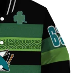 personalized san jose sharks clover green lines green black varsity jacket best selling
