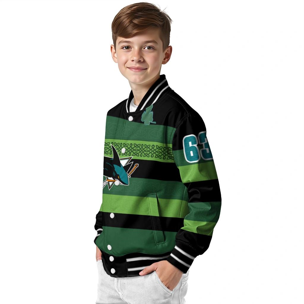 personalized san jose sharks clover green lines green black varsity jacket trendy personalized san jose sharks clover green lines green black varsity jacket trendy