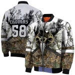 personalized san jose sharks deer skull camouflage white bomber jacket best selling