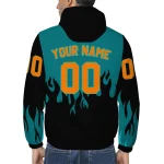 personalized san jose sharks flame trim teal black windbreaker jacket best selling