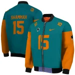 personalized san jose sharks team patch teal bomber jacket best selling