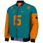 personalized san jose sharks team patch teal bomber jacket best selling