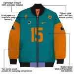 personalized san jose sharks team patch teal bomber jacket best selling