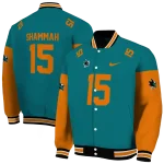 personalized san jose sharks team patch teal varsity jacket best selling