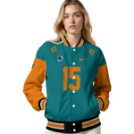 personalized san jose sharks team patch teal varsity jacket best selling