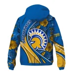 personalized san jose state spartans blossoms helmet blue windbreaker jacket best selling