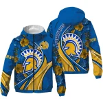 personalized san jose state spartans blossoms helmet blue windbreaker jacket best selling