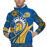 personalized san jose state spartans blossoms helmet blue windbreaker jacket best selling