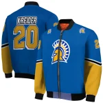 personalized san jose state spartans chevron style blue bomber jacket best selling