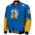 personalized san jose state spartans chevron style blue bomber jacket best selling