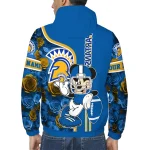 personalized san jose state spartans football micky mouse blue windbreaker jacket best selling
