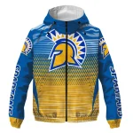 personalized san jose state spartans pattern layers blue windbreaker jacket best selling