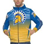 personalized san jose state spartans pattern layers blue windbreaker jacket best selling
