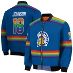 personalized san jose state spartans rainbow jersey number blue bomber jacket best selling