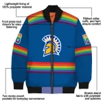 personalized san jose state spartans rainbow jersey number blue bomber jacket best selling