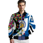 personalized san jose state spartans stars and stripes slashes blue bomber jacket best selling