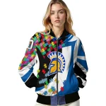 personalized san jose state spartans stars and stripes slashes blue bomber jacket best selling