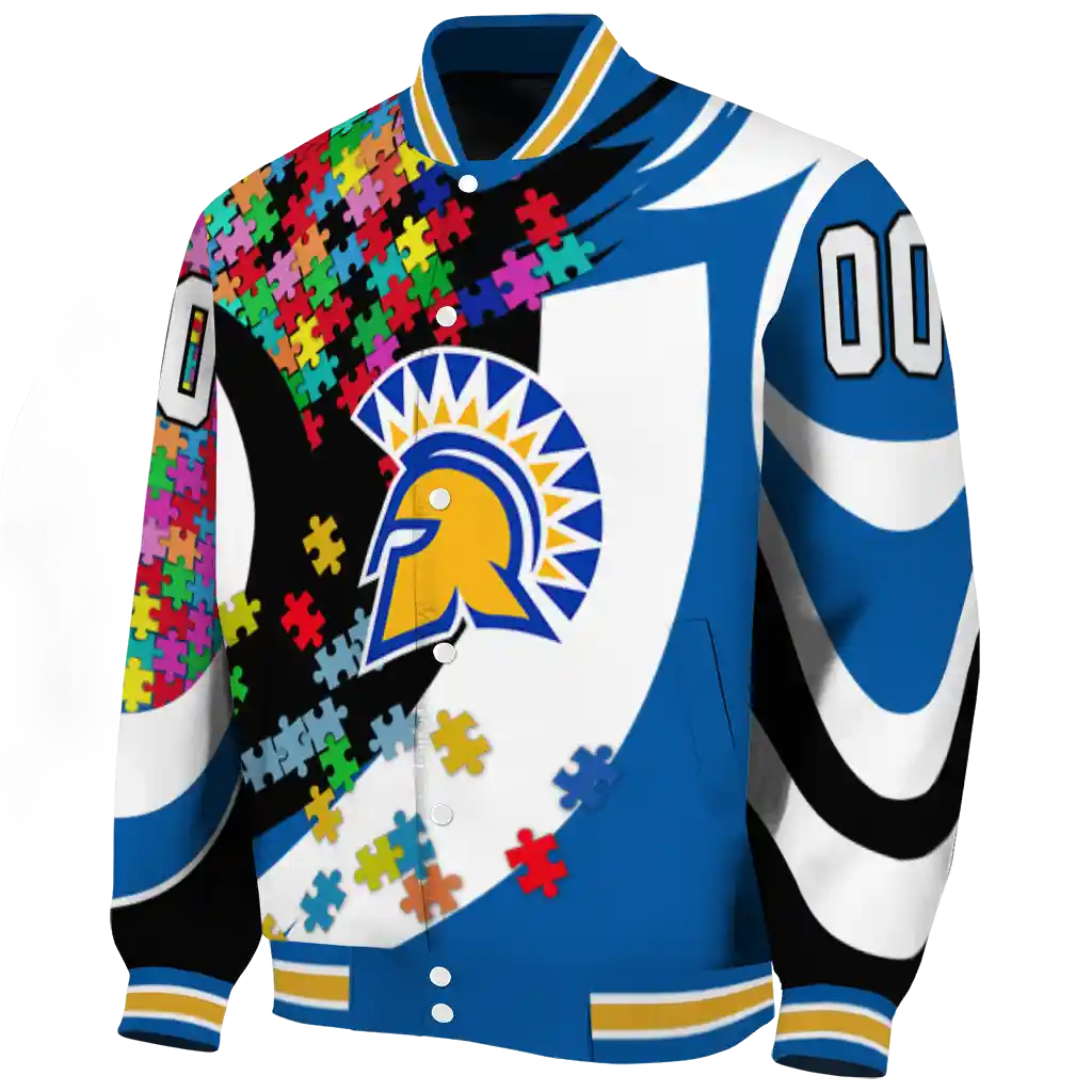 personalized san jose state spartans stars and stripes slashes blue varsity jacket best selling personalized san jose state spartans stars and stripes slashes blue varsity jacket best selling