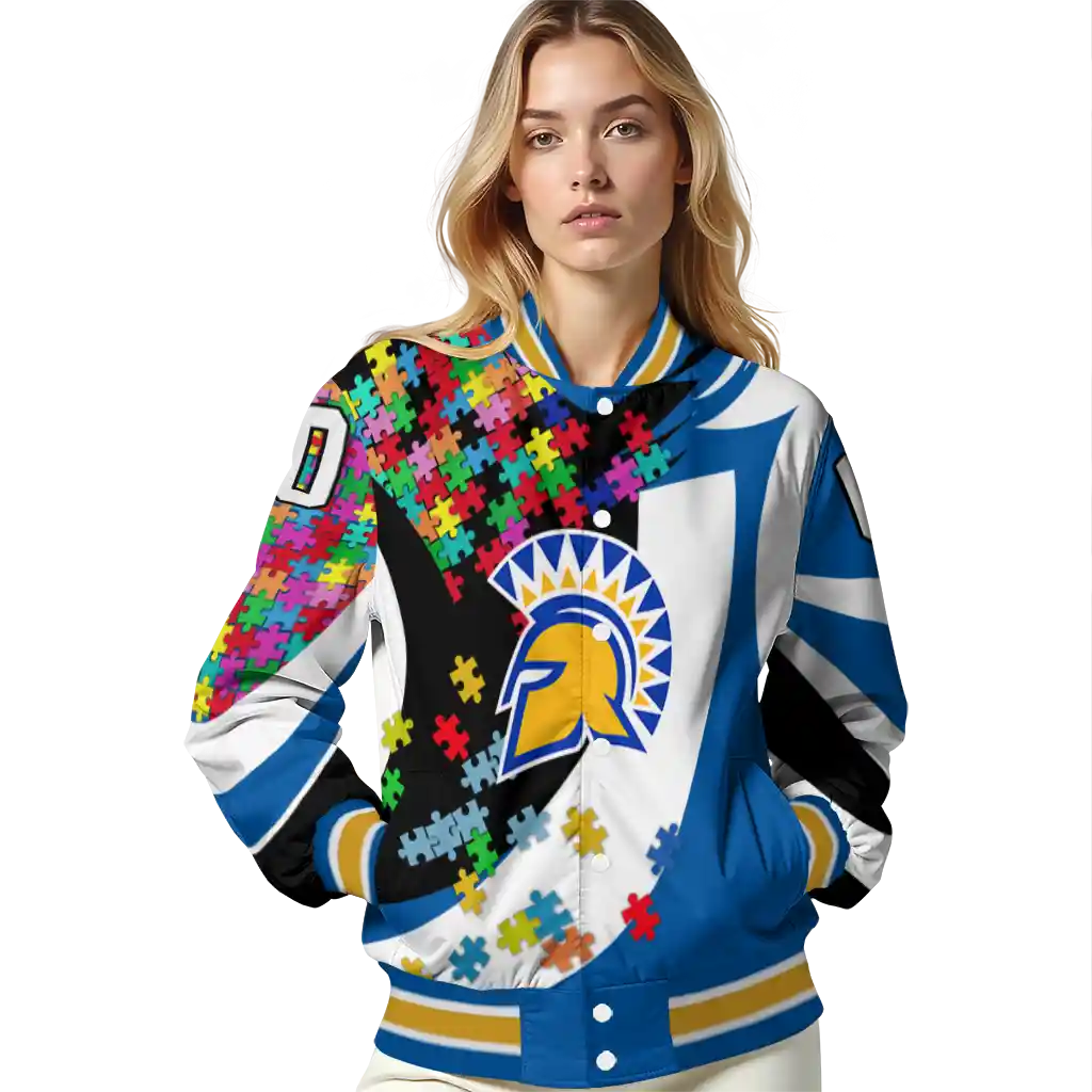 personalized san jose state spartans stars and stripes slashes blue varsity jacket latest model personalized san jose state spartans stars and stripes slashes blue varsity jacket latest model
