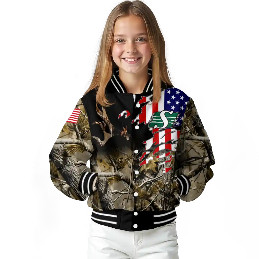 personalized saskatchewan roughriders patriot deer camouflage varsity jacket top rated personalized saskatchewan roughriders patriot deer camouflage varsity jacket top rated