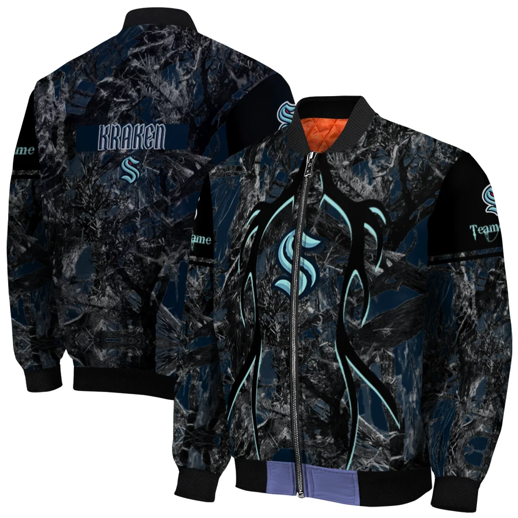 personalized seattle kraken antlers motif blue black bomber jacket best selling personalized seattle kraken antlers motif blue black bomber jacket best selling