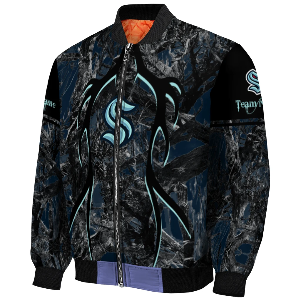 personalized seattle kraken antlers motif blue black bomber jacket fashion forward personalized seattle kraken antlers motif blue black bomber jacket fashion forward