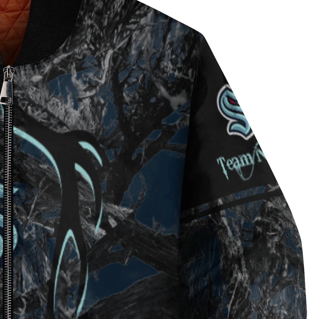 personalized seattle kraken antlers motif blue black bomber jacket premium grade personalized seattle kraken antlers motif blue black bomber jacket premium grade