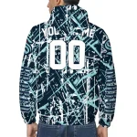 personalized seattle kraken brushstroke pattern blue windbreaker jacket best selling