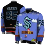 personalized seattle kraken mario blocks blue black varsity jacket best selling