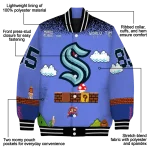 personalized seattle kraken mario blocks blue black varsity jacket best selling