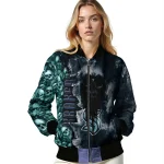 personalized seattle kraken skull cluster blue bomber jacket best selling