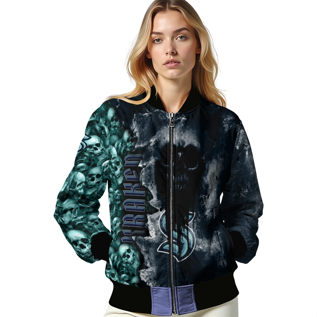 personalized seattle kraken skull cluster blue bomber jacket latest model personalized seattle kraken skull cluster blue bomber jacket latest model