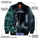 personalized seattle kraken skull cluster blue bomber jacket best selling