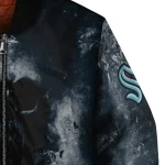 personalized seattle kraken skull cluster blue bomber jacket best selling