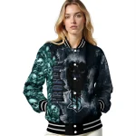 personalized seattle kraken skull cluster blue varsity jacket best selling