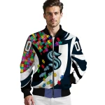personalized seattle kraken stars and stripes slashes blue bomber jacket best selling