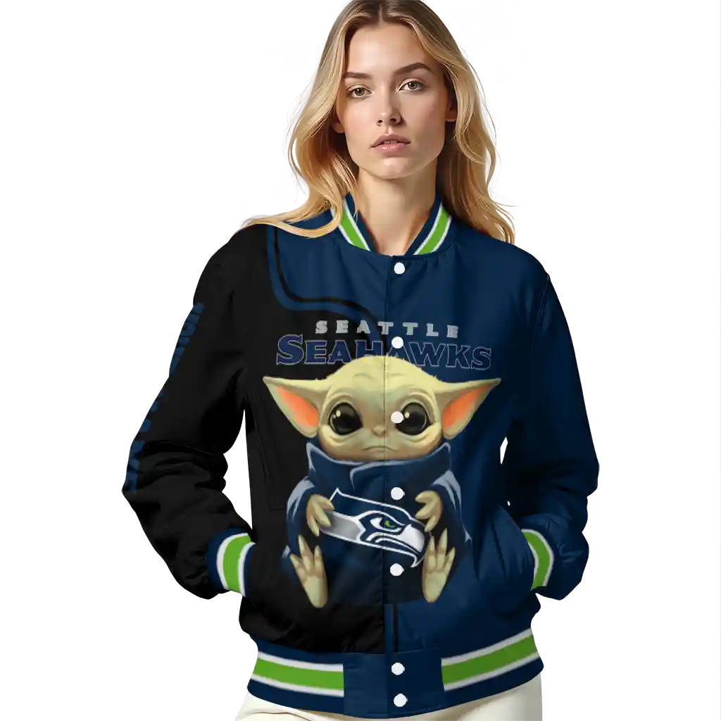 personalized seattle seahawks adorable yoda blue black varsity jacket latest model personalized seattle seahawks adorable yoda blue black varsity jacket latest model